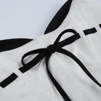 BUNO-Conjunto de vestido de mujer en contraste de color, conjunto de 2 piezas ajustado con vendaje de retazos, tops de tubo sin mangas, minifaldas de cintura media - details 11