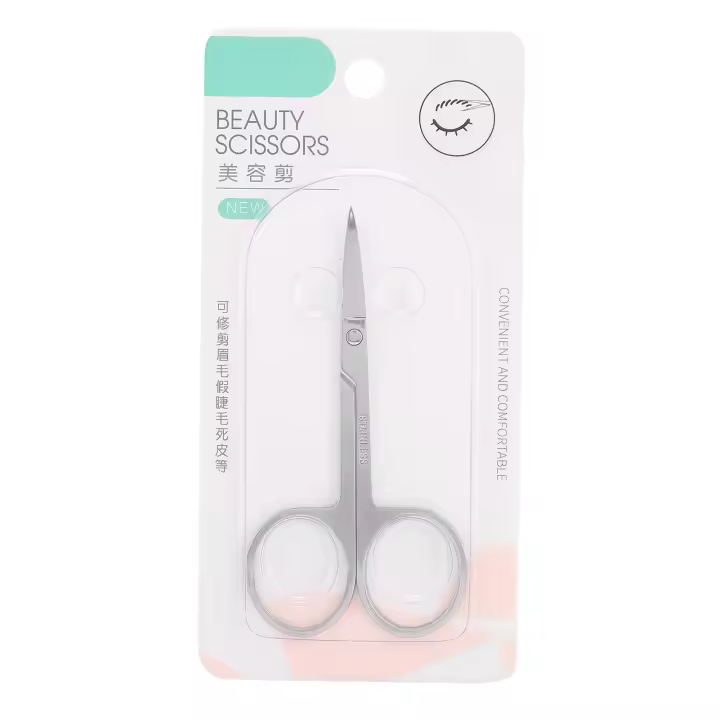 Tijeras de corte de cejas de acero inoxidable, seguro, limpio, belleza profesional, corte de cabello - 1