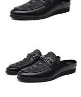 Nuevos zapatos casuales de moda para hombre hechos de piel de cocodrilo Elish, mula, suela de goma antideslizante, flexibles y transpirables para - details 11
