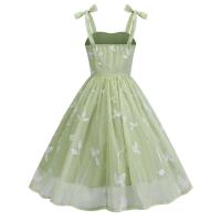 Vestido de Hoja Vintage 2024 Estilo Retro de los 50 con Bordado, Dos Tirantes y Pleats - details 20