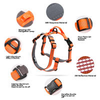 Collar de mascota ajustable Truelove con reflector de nylon y luz LED para caminata y correr TLH6171 Dropshipping Material principal de nylon Tamaño de raza universal para perro o gato - details 3