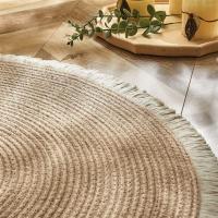 Alfombra de habitación redonda, fibra de yute, trenzada a mano para sala de estar, decoración - details 9
