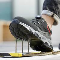 Zapatillas de seguridad ligeras y transpirables con puntera de acero, diseño antiperforación y antigolpes, zapatos de trabajo para hombres - details 5