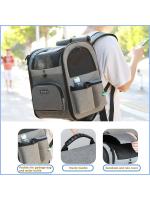 Bolsa de transporte para perros, mochila de hombro para mascotas, marco fuerte, transpirable, plegable, doble puerta, adecuado - details 4