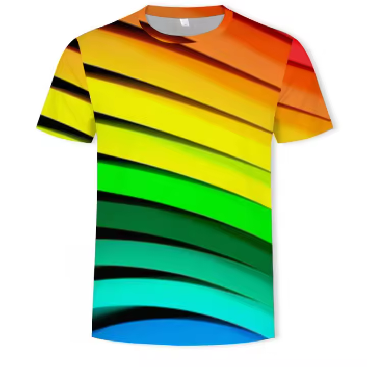 2025 Camisetas de Manga Corta y Larga para Hombre 3D Moda Popular Elemento Ropa para Impresión Color Belleza Ropa - 1