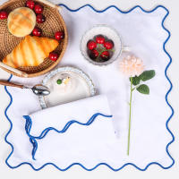 Servilletas de algodón bordadas de un solo lado, manteles individuales lavables, decoración navideña para mesa de boda, Hotel y hogar, 2 piezas/4 piezas - details 3