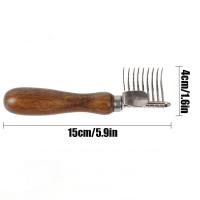 Peine de Metal para el cuidado del pelo de perro, mango de madera de 15x4cm, peine para el pelo de gato, cepillo y rastrillo duradero, peine de masaje de belleza para mascotas - details 0