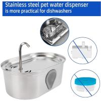 Grifo de Agua para Mascotas de Acero Inoxidable Dispensador de Bebida Automático para Perros Grandes Filtrado y Circulación Suministros para Mascotas - details 3