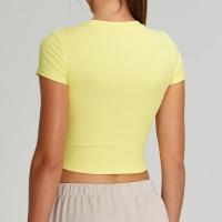 Camisetas deportivas informales y versátiles para mujer, camisetas ajustadas de secado rápido para correr, ropa de Yoga, Camiseta deportiva transpirable de manga corta para gimnasio - details 2