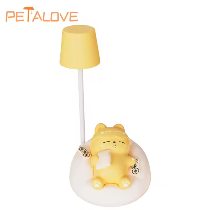 Luz nocturna de gato bonito Adornos de decoración creativos de dibujos animados para habitación de niños Carga de cabeza Luces LED suaves Regalo - 1