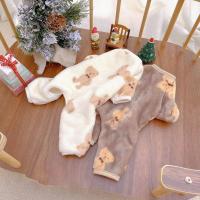 Mono de felpa con estampado de oso para mascotas, pijama de franela suave con estampado de oso para perros, cómodo y cálido, Pijama de terciopelo para gatos - details 6