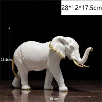 Estatuilla de esculturas de animales para decoración del hogar, elefante de la suerte, estatua de resina, adorno para manualidades, decoración de habitación, regalo de Navidad DIY - details 15
