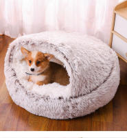 Cama De Gato Redonda De Peluche 2 En 1 Almohadilla Para Gato Casa De Gato Saco De Descanso Para Perro Pequeño Tamaño S/M/L Colores Variados Para Gatos Hasta 9kg - details 4