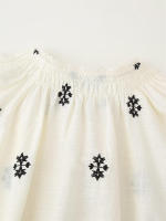 Blusa de Encaje Vintage 2025 Manga Larga, Cuello Redondo, Bordado para Mujeres - details 7