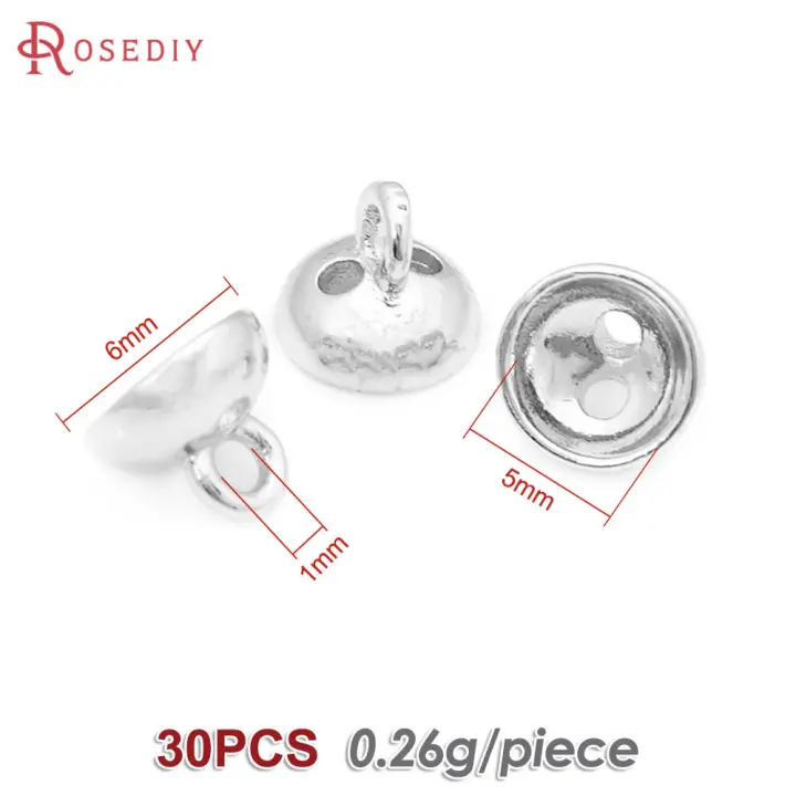 30 Uds., 4MM, 6MM, 18K, Color dorado, latón, cuerda de cuero, alambre, tapas de borlas, collar, accesorios de joyería Diy, sitio web oficial Rosediy - 1