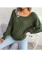 Suéter de punto con botones para mujer, Jersey holgado de manga larga, otoño, 2023 - details 18