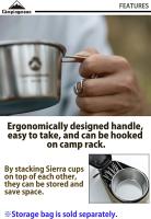 Taza para Sierra de acampada, 2 piezas, de acero inoxidable, tipo profundo, 450ml - details 3