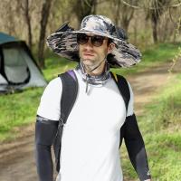 Sombrero de tela transpirable con ventilador, gorra con ventilador solar con estampado de camuflaje y ala, carga USB para actividades al aire libre, unisex para pescar - details 2