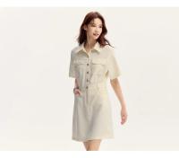 Vestido Semir para Mujer Cuello Abajo Estilizado y Dulce Cintura Ajustada Nueva Moda de Verano 2024 - details 8