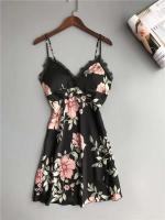 Ropa de seda satinada para mujer, bata Ence Home, alfombrilla para el pecho, pijama, rosa, blanco, 3 piezas - details 8