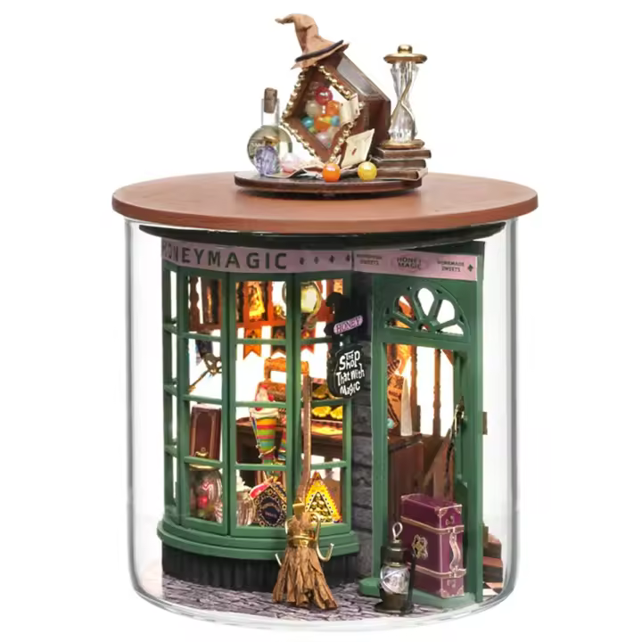 Kits de rincón de libros para adultos, casa de muñecas de madera, rompecabezas 3D, kit de casa en miniatura para coleccionistas, tienda de magia, cabina de bricolaje - 1