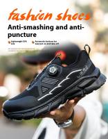 Zapatos de Seguridad Ligeros con Cierre de Gancho y Bucle Zapatillas de Trabajo Transpirables para Hombres Anti-Perforación de Corte Bajo Punta de Acero - details 0