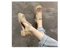 Sandalias de Punta Cerrada para Mujer Zapatos Negros, Transpirables, Moda Media, Planos, Cómodos con Hebilla Exterior - details 8