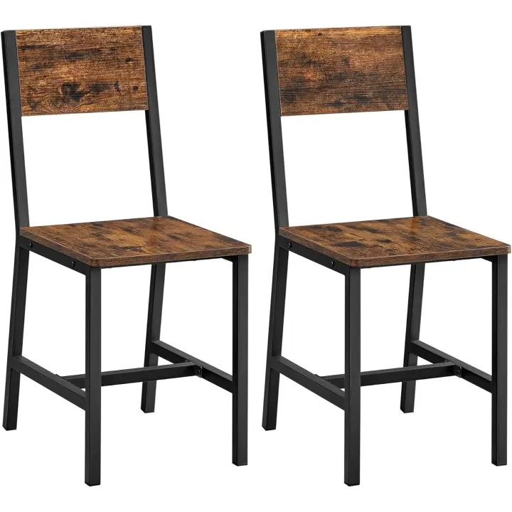 Juego de 2 Sillas de Comedor Marco de Acero, Estilo Industrial, para Comedor, Salón, Cocina - 1
