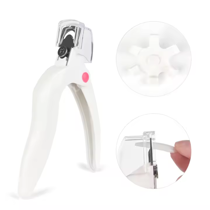 Tijeras de Uñas Ajustables de Acrílico KADS con Corte de Punta de Uña Artificial Cortador de Manicura de Acero Inoxidable Blanco - 1