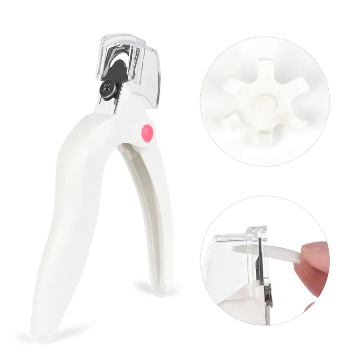 Tijeras de Uñas Ajustables de Acrílico KADS con Corte de Punta de Uña Artificial Cortador de Manicura de Acero Inoxidable Blanco - 1