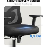 Oficina Ergonómica con Soporte Lumbar, Reposacabezas 2D, Reposabrazos Ajustable, Cojín Mejorado, Inclinación de 130 ° , Silla para Oficina en Casa - details 4
