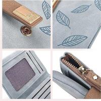 Billetero de mujer , 100% piel vegana con múltiples ranuras, pequeño, suave, cómodo y dulce billetero de mujer, billetero de mujer corto, vintage, esmerilado, cremallera - details 2