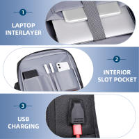 Mochila De Negocios impermeable para hombre, morral de viaje para ordenador portátil con puerto de carga USB, gran capacidad, 15,6 pulgadas - details 12