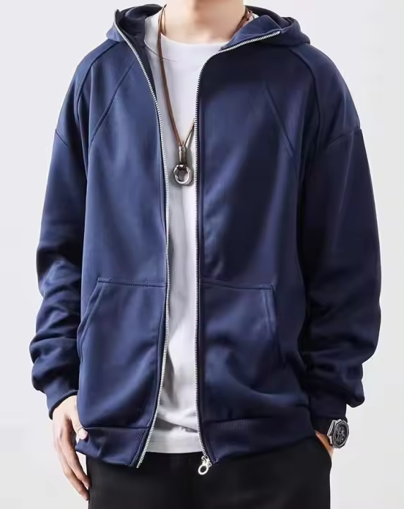 Sudadera con capucha para hombre DEC, jersey de lana pesada de algodón de alta calidad, sudadera con cremallera en los hombros caídos, jersey - 1