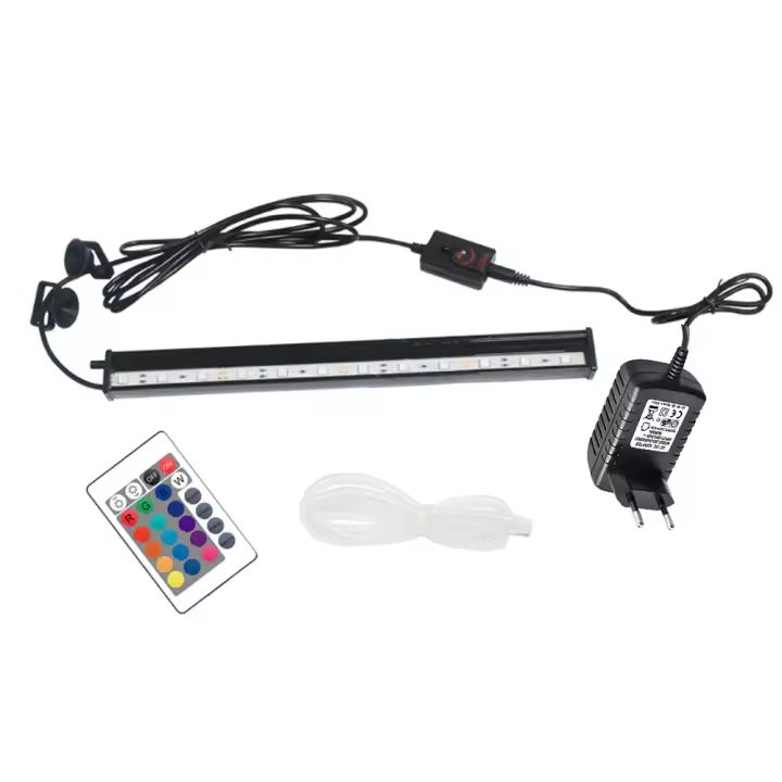 Luz LED Multicolor with remote control para Pecera, Burbuja impermeable, iluminación de aireación, Luz de Buceo para Acuario, accesorios para Acuario - 1