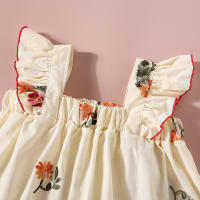 Conjunto De Verano Para Bebé Niña 0-3 Años Con Estampado Floral Camiseta Corta Y Shorts Dos Piezas Estilo Bohemio Para Niñas - details 4