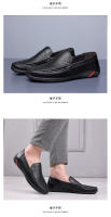 Nuevos zapatos de cuero geniales casuales simples de gran tamaño para hombres, zapatos de conducción huecos, zapatos Doudou de cuero genuino. - details 12
