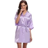 Bata de satén para mujer, lencería íntima, ropa de dormir sedosa, regalo de boda nupcial, bata de baño tipo kimono informal, camisón Sexy - details 4