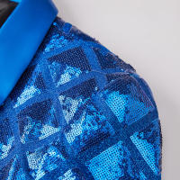 Vestido de lentejuelas para hombre, chaqueta de traje, abrigo de esmoquin para fiesta y festival - details 23