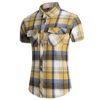 Camisa de Verano de Doble Bolsillo a Rayas Talla Grande Estilo Casual de Negocios para Hombres - details 2