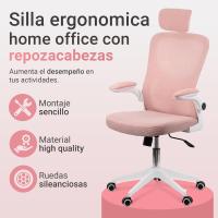 Silla de Oficina Ajustable y Reclinable Soporte Lumbar, Reposacabezas Ajustable, Plegable, Transpirable, Ruedas Giratorias 360° Soporta hasta 120kg - details 23