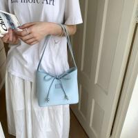 Bolso de cubo con lazo coreano para mujer, bolso de ocio Y2k con lazo para axila, bolso de hombro dulce de cuero Pu - details 7