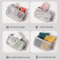 Bolsa de almacenamiento de nailon informal con cremallera, bolsa de malla, bolsas de aseo de mano multiusos para viaje - details 14