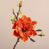 DIY florero decoración EVA rama de Magnolia Artificial tacto Real flores de orquídeas artificiales hechas a mano arte Floral flor falsa decoración de boda - details 5