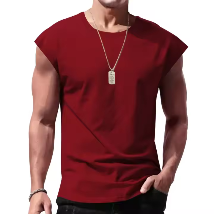 Camiseta sin mangas para hombre, ropa deportiva holgada, chaleco corto, ideal para el verano. - 1