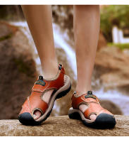 Sandalias clásicas de cuero genuino para hombre, zapatos transpirables de cuero de vaca, sandalias romanas suaves para exteriores, Verano - details 11
