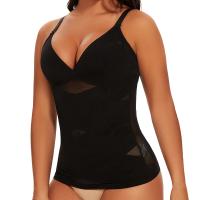 Sujetador incorporado para mujer, camiseta sin mangas, corsé de malla cruzada de compresión, Control de barriga, moldeador de cuerpo, corpiño adelgazante con cuello en V, ropa interior Sexy - details 6