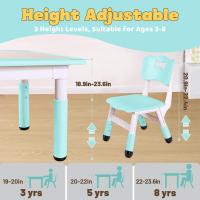 Juego de Mesa y 2 sillas para niños, Altura Ajustable, Juego de Mesa y Silla para niños de 3 a 8 años, fácil de Limpiar, Aprobado por CPC y CE (Juego de 3 Piezas), Color Azul - details 22