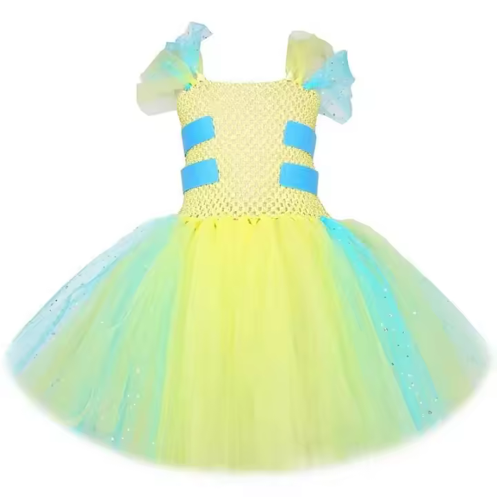 Vestido Tutu de Pescado Pato Vestido de Princesa Amarillo Brillante para Niñas - 1