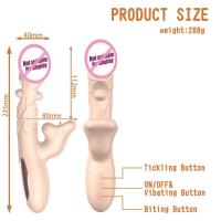 Vibrador Dildo Masturbador para Mujeres Juguete Sexual con Labios Rojos, Estimulación de Picado y Penetración - details 6